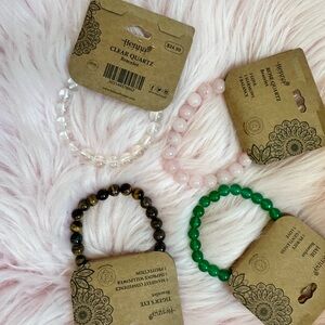 Gemstone bundle stretchy bracelet